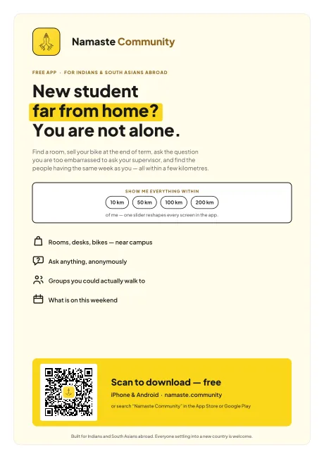 For students poster — New student far from home? You are not alone.